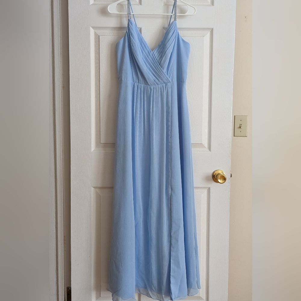 David's Bridal Ice Blue Dress (F19281)